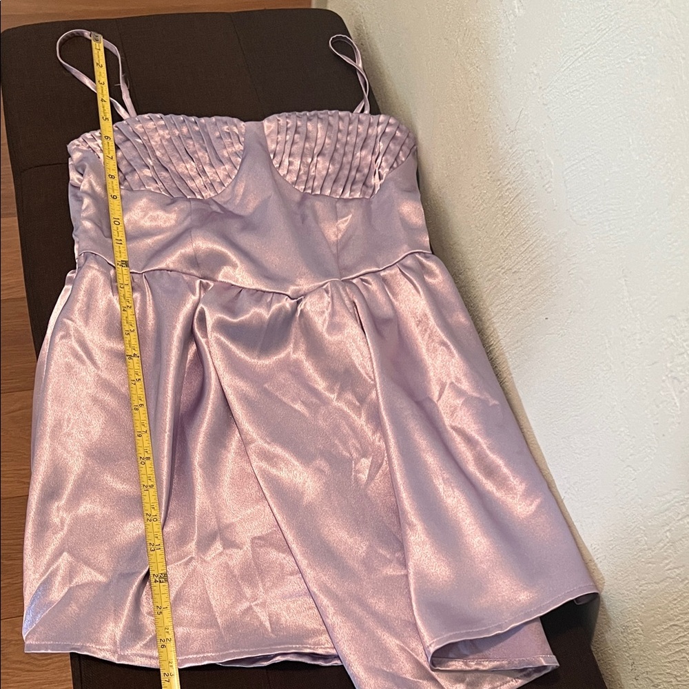 #0942+ Elegant Purple Satin Nightgown - Picture 5 of 11